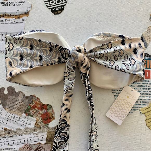 Eberjey Drifter Lolita Bandeau Bikini Top Tie Back Swimwear Women's Size Small - Picture 5 of 8